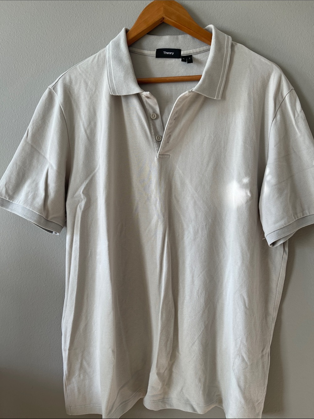 Theory Cotton Men's Light Gray Polo Shirt